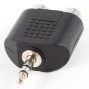 Splitters 1/8" 3.5mm Stereo Male Connector to Dual Female RCA Audio Adapter