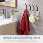 8Pcs Coat Hooks Wall Mounted Black Stainless Steel Coat Rack Wall Mounted fahta