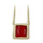 MICHAEL VINCENT MICHAUD SQUARE RED NECKLACE 5058