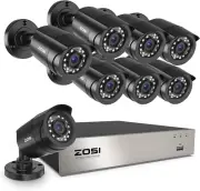 ZOSI 3K Lite 8CH Home Security Camera System Outdoor Indoor, AI Human/Vehicle De