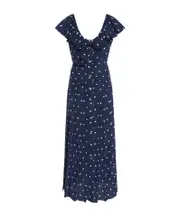 Ruffle Polka Dot Dress IT44,IT42 Blue