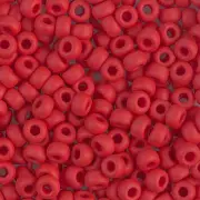 Matte Opaque Red Miyuki Seed Beads 6/0 (6-9408F-TB)