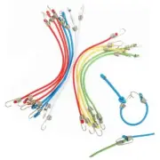 12 Pcs Adjustable Bungee Cords with Hooks, 10 Inch Mini Bungee Cords Black