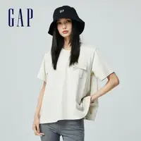 在飛比找momo購物網優惠-【GAP】女裝 純棉圓領短袖T恤-米色(874481)