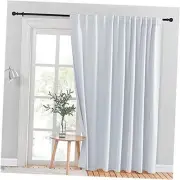 Wall Divider, Sliding Door Curtain 100"W x 84"L (Pack of 1) Greyish White