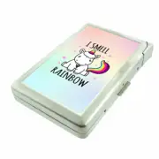 Rainbow Unicorn Em5 Cigarette Case with Built in Lighter Metal Wallet