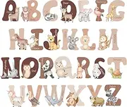 Hoteam Extra Large 6 Inch Neutral Animal Alphabet Wall Decals 26 English ABC Stickers for Wall Educational Peel and Stick Alphabet Stickers for Kids Room Nursery Classroom Playroom