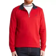 Nautica Half Zip Fleece Pullover Red Sweatshirt Men's Logo NWT Casual Warm Soft