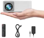 Mini Projector, 1080P Full HD Supported Portable Projector, 4000 Lumens, Movie Projector Compatible with Smartphone, Tablet, TV Stick, Laptop, HDMI, USB