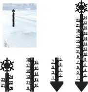 24 Inch Snow Gauge Outdoor, Metal Snowflake Top Snowfall Measuring Gauge Winter