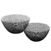 Set of 2 Black Wire Countertop Fruit Storage Bowl Modern Decorative Metal Basket