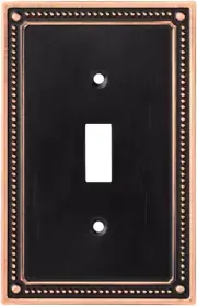 Classic Beaded (1-Pack) Decorative Light Switch Cover Wall Plates Bronze W/Coppe