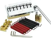 Guyker Guitar Tremolo Bridge String Spacing 10.8MM with Brass Saddle And Brass Block & Steel Base Plate, Spring and Claw, Pop-In Vibrato Bar CNC Machine, Complete Install Kit, Chrome GG1009-7