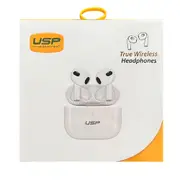 USP True Wireless Earphones/Headphones White BT241 - Smart Touch Controls, Noise Isolation, Ergonomic Fit, Bluetooth v5.0, Stable Lightweight 6972890208108