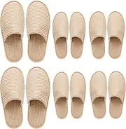 ZHHSUNY 6Pairs Disposable Non-slip Slippers for Men Women,Guests Slippers, Soft Polar Fleece SPA Slippers, Washable & Reusable Slippers for Hotel Home Travel Indoor