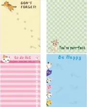 Cats Memo Pads 4 Pack Cute Animal Notepads for Office Home Teacher Appreciation