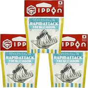 IPPON Rapid Attack Treble Hook H Sabina Coat #4: 5 Pieces, Set of 3 Bags