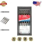 Durable Pneumatic Roll Pin Punch Set with Black Oxide Finish - 5 Tools
