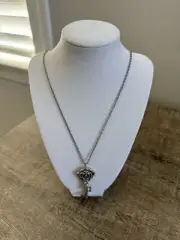 NWT AEO American Eagle Outfitters Skeleton Key Rhinestone Boho Necklace