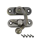 5pcs Right Latch Hook Hasp Swing Arm Latch Plated Bronze w Screws 42mmx37mm