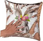 PRETYZOOM Throw Pillow Covers 18x18 Sofa Pillow Covers Pillow Case Reversible Sequin Pillow Cover Glitter Pillow Cover Case Reversible Pillowcases Holiday Car Sequins Decorative Items
