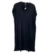 NEW Eileen Fisher System Fine Jersey Mandarin Collar dress Size S lagenlook boho