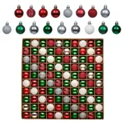 Valery Madelyn Mini Christmas Tree Ornaments Set, 100ct Red Green and White S...
