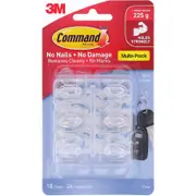 3M Command Adhesive Mini Hooks Value Pack 18 Pack - Clear