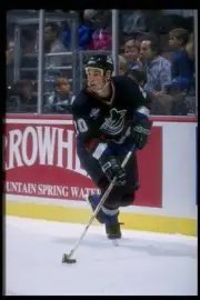 Dave Scatchard Vancouver Canucks moves the puck the Anaheim Mighty- Old Photo