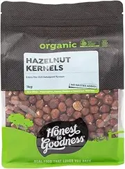 Honest to Goodness Organic Hazelnuts, 1kg - A Luxurious Flavor and a Delightful Crunch! Famously complementing Chocolate, Nutrient Dense and a Pantry Staple.