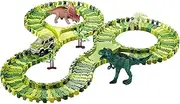 Flexible Track Playset | Train Tracks Dinosaur Toys - Fine Motor Skill Building Learning Construction Kit for Family Friends Children