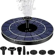 Meichoon Solar Fountain Pump 3.5W with 6 Nozzles Birdbath Water Feature Independent Floating Fountain for Gardens Ponds Fish Tanks Aquariums Outdoors MY01