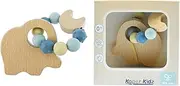 Kaper Kidz - ECOBEAD Elephant TEETHER - Natural Beech Wood and Silicone Teething Toy