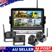 9" Digital Wireless Quad DVR Monitor Screen Backup Reversing Camera for Bus RV