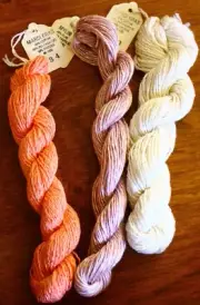 Mardi Gras cotton / linen blend Thread Yarn Needlepoint Embroidery LOT of 3