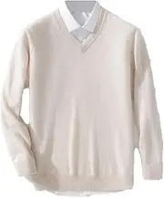 [Hamthuit] Men's Slim Fit Sweaters V-Neck Pullovers Knitting Long Sleeve Sweaters Knitwear Pullovers Jumpers