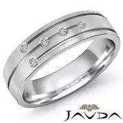 5 Bezel Set Round Diamond Eternity Wedding Mens Dome Band Ring Platinum 0.15 Ctw