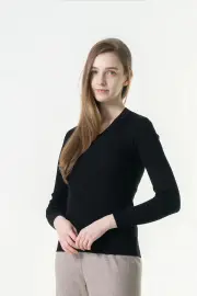Merinosnug Superfine Merino Scoop Neck Long Sleeve Tee, Black / S