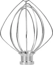 Stainless Steel Wire Whip Attachment for KitchenAid 5-6 Quart Bowl-Lift Stand Mixers, Wire Whisk Replacement for K5AWW, Egg Cream Whisk, Dishwasher Safe, Silver