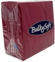 BulkySoft Paper Serviettes Soft Napkins 33x33cm 2PLY Solid Colours Choose Colours (Dark Red)