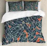 Feather Duvet Cover Set with Pillow Shams Artistic Modern Print