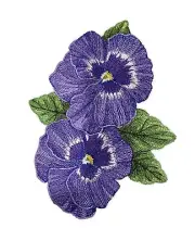 Custom and Unique (Pretty Pansies) Blooms Flower Embroidered Iron on/Sew Patch
