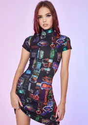 [Dolls Kill x Hello Kitty] Pixel City Mini Dress