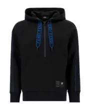 logo-tape zip-fastening hoodie XL,L Black