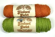Elefant Twist Textured Herculon Macrame Cord Robe Sert of 2 Green Orange D39 D55