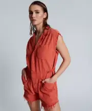 NEW ONE TEASPOON PALISADES OVERALL JUMPSUIT RED XS 2 6 $260 WOMEN ROMPER