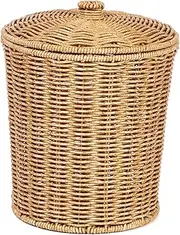 Laundry Basket Woven Basket Toys Organizer Basket with Lid Clothes Hamper Laundry Hamper Imitation Rattan Basket for Nursery Bathroom Toys