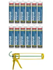 Soudal Butyrub Mastic Polybutene Sealant Black 300ml 12 Pack + Gun Kit
