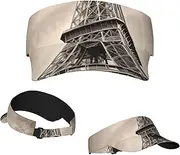 [RLDOBOFE] Sun Visor Hat Adjustable Empty Top Baseball Cap Eiffel Tower Pattern Sun Hats for Women Men Sunscreen Visor Caps Summer Beach Sports Hats Black, Black, One Size, Black, One Size