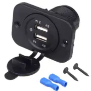 Dual USB Port Car Truck On-board Phone Charger Socket Cigarette Lighter Outlet (for: Fiat)